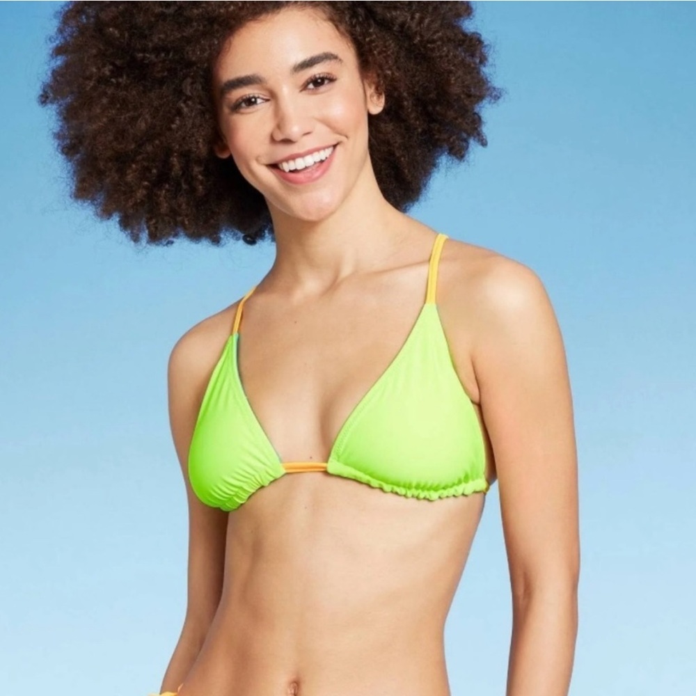🐣NWT Wild Fable Reversible Neon Green/ Blue Bikini Top